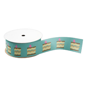 Bakkerlak plakje met hart grosgrain lint