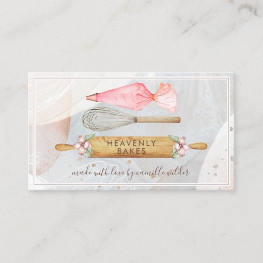 Bakkers Gereedschap Bakkerij gebak Chef Visitekaar Visitekaartje (Voorkant)