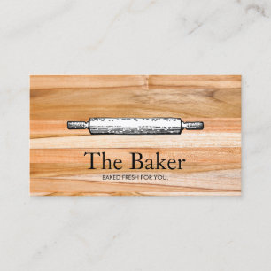 Bakker's Rolling Pin Bakkerij Catering Hout Visitekaartje