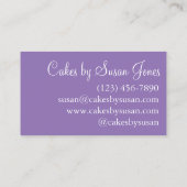 Bakkersbruiloft Decorator Deeg Visitekaartje (Achterkant)