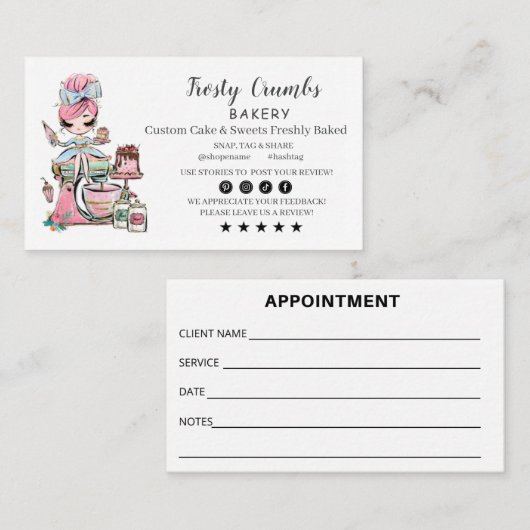 Bakkersbusiness APPOINTMENT Visitekaartje (Voorkant / Achterkant)