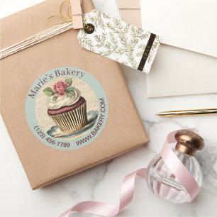  bakkerscake cateraar cupcake bakkerij ronde sticker