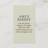 bakkersgebak Chef Bakery Cake Visitekaartje (Achterkant)