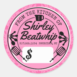 Bakkerswaren bakkersgerei in de detailhandel, gepe ronde sticker