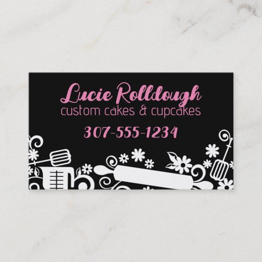 Bakkerswaren rollende pin bakkerij banketbakker visitekaartje (Voorkant)