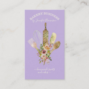 Bakketartikelen Catering Cook Chef paars Visitekaartje