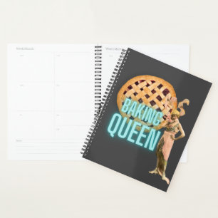 bakkoningin op grijs planner