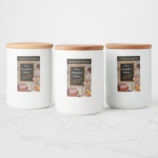  baklabel invoegen jouw naam! voedselcontainer etiket (Flessen)