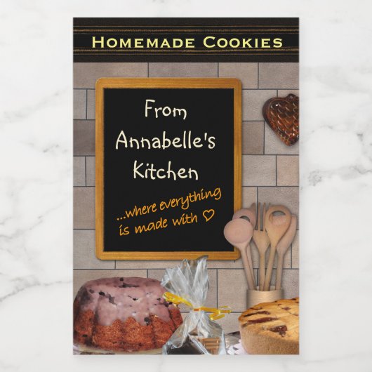  baklabel invoegen jouw naam! voedselcontainer etiket (Enkel label)