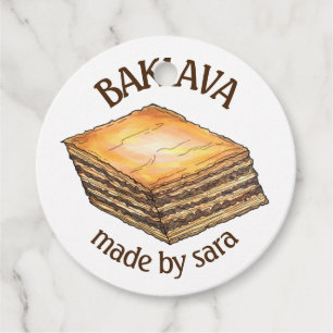 Baklava Dessert Pastry Griekse voedselbakkerij gem Bedankjes Labels