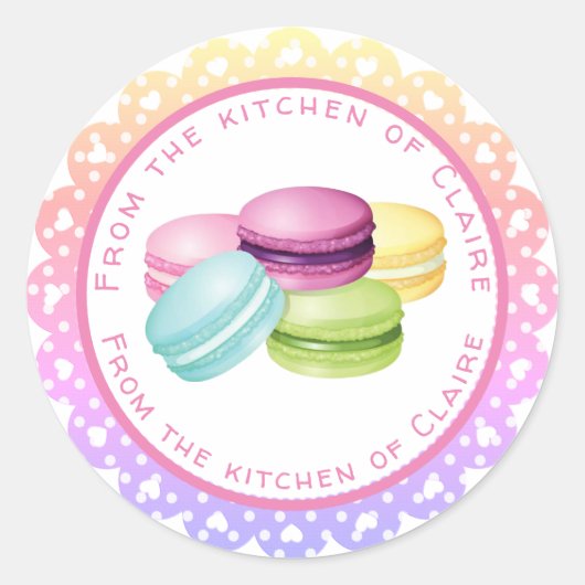 Bakmacarons uit de keuken van ronde sticker (Voorkant)