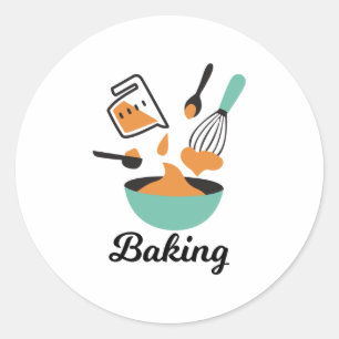 Bakontwerp voor bakkerijen ronde sticker