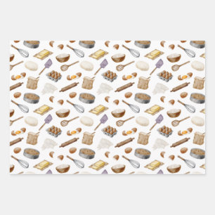 bakpatroon van de waterverf inpakpapier vel