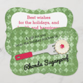 Baksel van de het koekjes het spatel gepoederde feestdagenkaart (Voorkant / Achterkant)