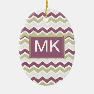 Baksteen de met monogram van de Chevron Keramisch Ornament