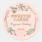 Baksteen en kookgerei ronde sticker (Voorkant)