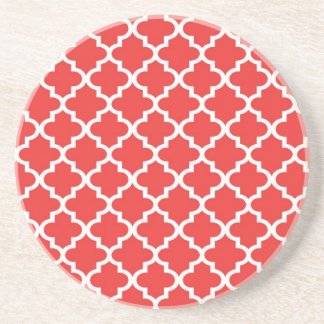 Baksteen rode Marokkaanse tegelpatroon geometrisch Zandsteen Onderzetter