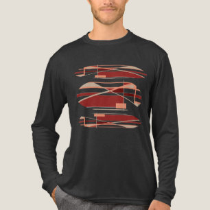 Baksteen Rood Koraal Beige Abstract Hedendaagse Ku Tri-Blend Shirt