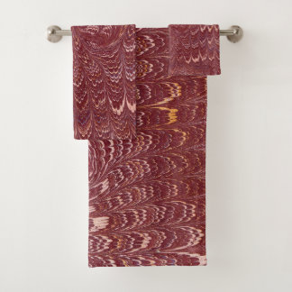 baksteen rood marmer print bad handdoek