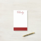 Baksteen Rood Schoon Naam | Klassiek Professioneel Post-it® Notes (Op bureau)