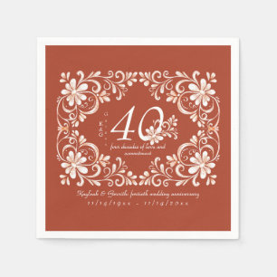 Baksteen Rood Shabby Chic 40 Jubileum Servet