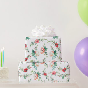 Baksteenrode en pastelrode slingers cadeaupapier