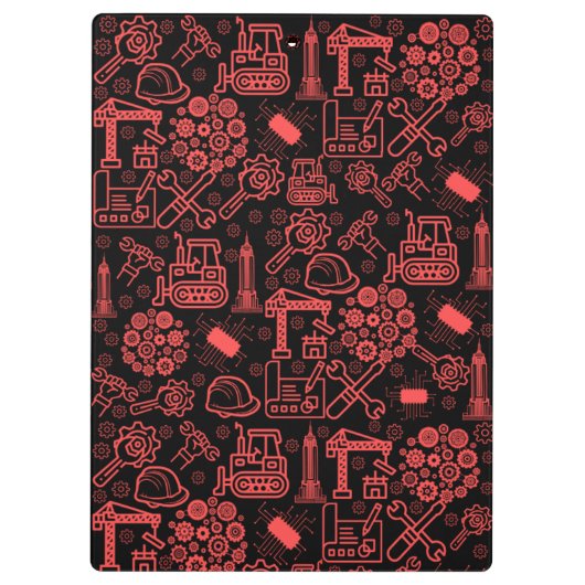 baksteenrood moderne Architectural Blueprint Engin Klembord (Achterkant)