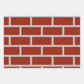 Bakstenen inpakpapier (Brick Red & Grey) Vel (Voorkant)