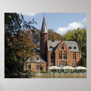 Bakstenen kerk op Minnewater Poster