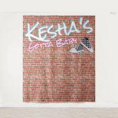 Bakstenen Muur 90's Hip Hop Geslacht Reveal Foto B Wandkleed (Voorkant)