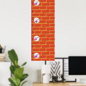Bakstenen Muur Groeigrafiek Poster (Thuiskantoor)