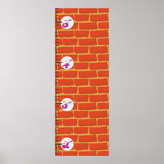 Bakstenen Muur Groeigrafiek Poster (Voorkant)