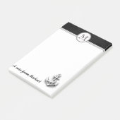 Bakstenen muur nautisch anker monogram post-it® notes (Schuin)