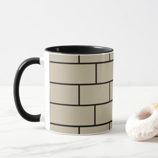 Bakstenen Muur Textuur Mok (Met donut)