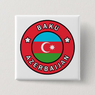 Baku-Azerbeidzjan Vierkante Button 5,1 Cm