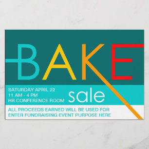 bakverkoop typografische flyers
