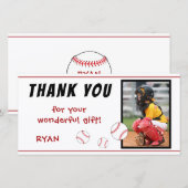 Bal de baseball Anniversaire Merci Enfants Carte p (Devant / Derrière)