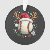 Bal de baseball avec cornes de rennes et Noël (devant)