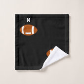 Bal de football américain et monogramme en noir (Gant de toilette)