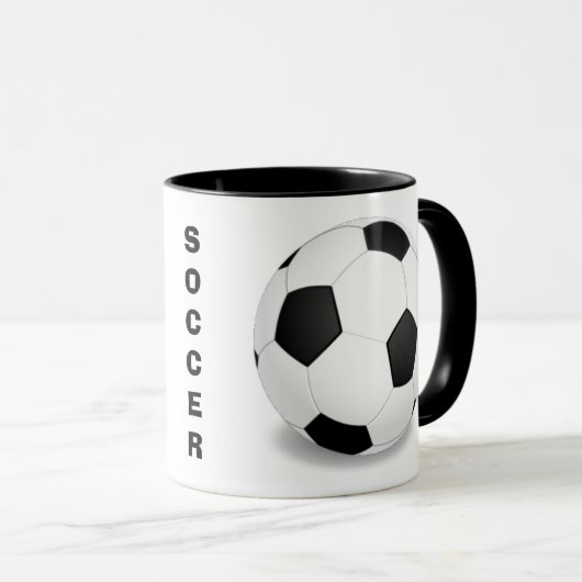 Bal de football Motif café Mug (Devant droit)