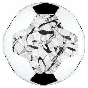Bal de football noir et blanc en mouvement