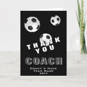 Bal de football noir et blanc Merci carte entraîne (Devant)