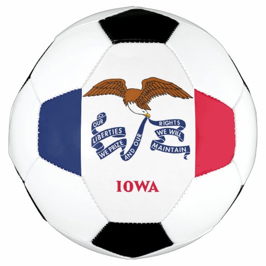 Bal de football patriotique avec Drapeau de l'Iowa (Devant)