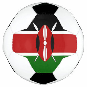 Bal de football patriotique avec drapeau du Kenya