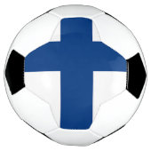 Bal de football patriotique avec drapeau finlandai (Tourné)