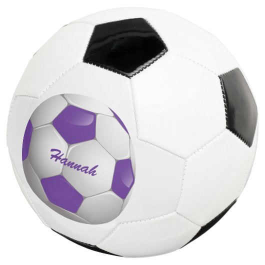 Bal de Football Personnalisable violet et blanc (3/4)
