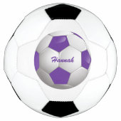 Bal de Football Personnalisable violet et blanc (Devant)