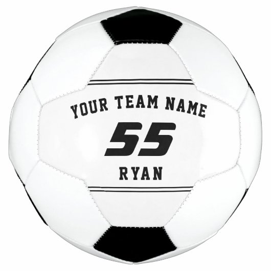 Bal de football pour enfants avec équipe, nom, num (Devant)