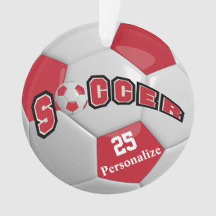 Bal de football ⚽ rouge foncé