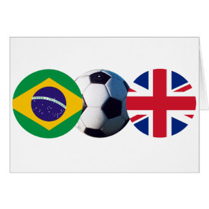 Bal de Football Royaume-Uni & Brésil Drapeaux Le M